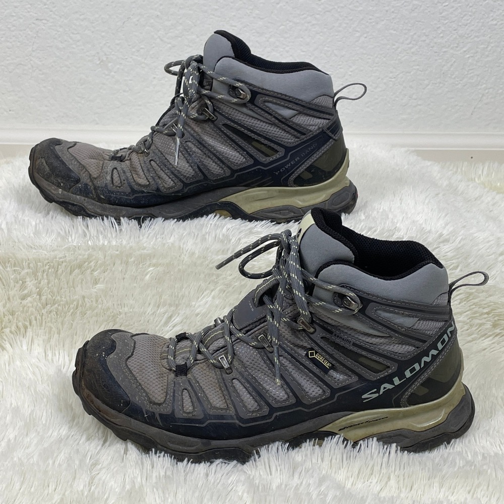 Salomon X Ultra Mid 2 GTX Hiking Boots Womens 9 Grey Good Gore-Tex 328152